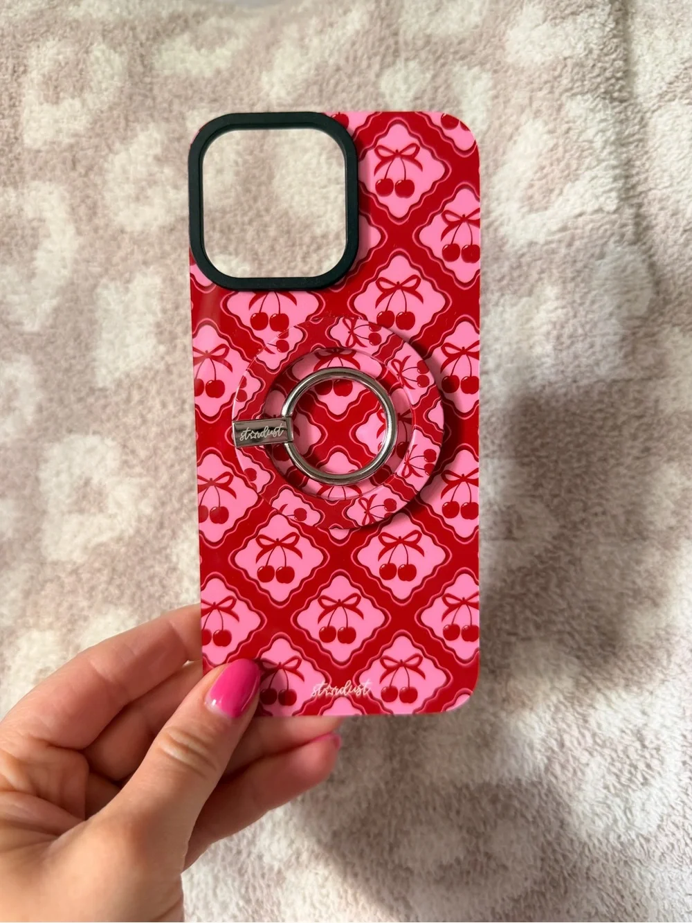 Cherry Bomb iPhone 16 Pro Max Stardust Snap & MagSafe Ring